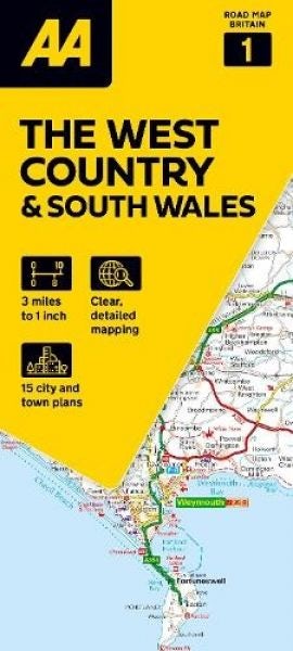 Cover image for AA Road Map the West Country & South Wales, isbn: 9780749584061