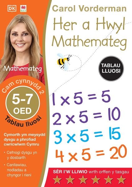 Cover image for Her a Hwyl Mathemateg: Tablau Lluosi, Oed 5-7 (Maths Made Easy: Times Tables, Ages 5-7), isbn: 9781804162781