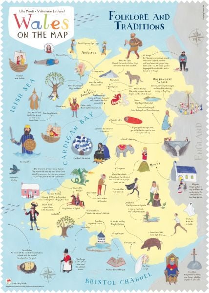Cover image for Wales on the Map: Folklore and Traditions Poster, isbn: 9781849674430