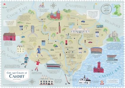 Cover image for Wales on the Map: Cardiff Poster (English), isbn: 9781849674737