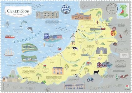 Cover image for Wales on the Map: Ceredigion Poster (English), isbn: 9781849674751