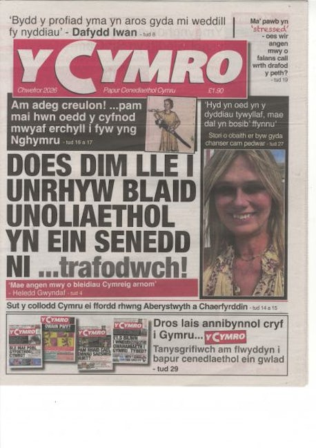 Cover image for Y Cymro (Chwefror 2026), isbn: J564077011