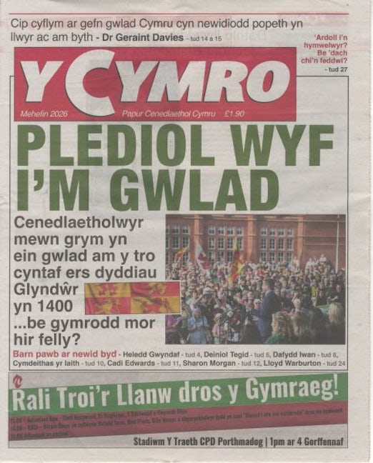 Cover image for Y Cymro (Mehefin 2026), isbn: J964077011
